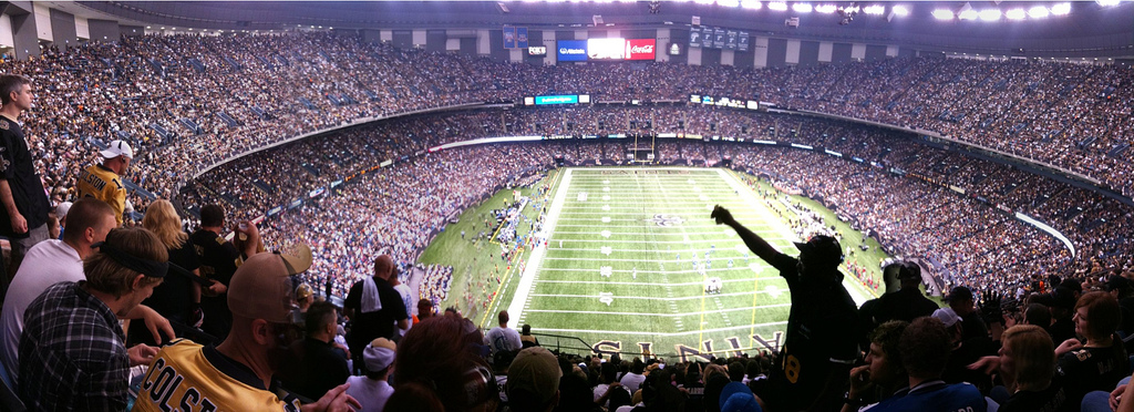 Football stadium full of NFL fans.